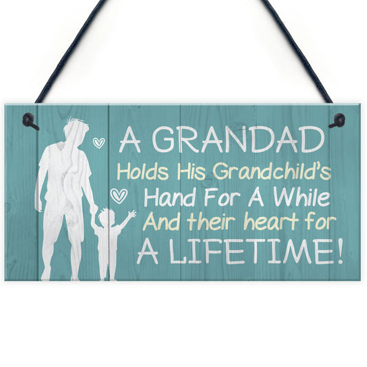 Grandad Hanging Sign Birthday Christmas Gift From Grandchildren