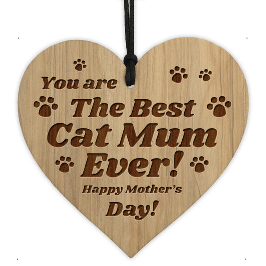 Best Cat Mum Gift For Mothers Day Engraved Heart Mum Gifts