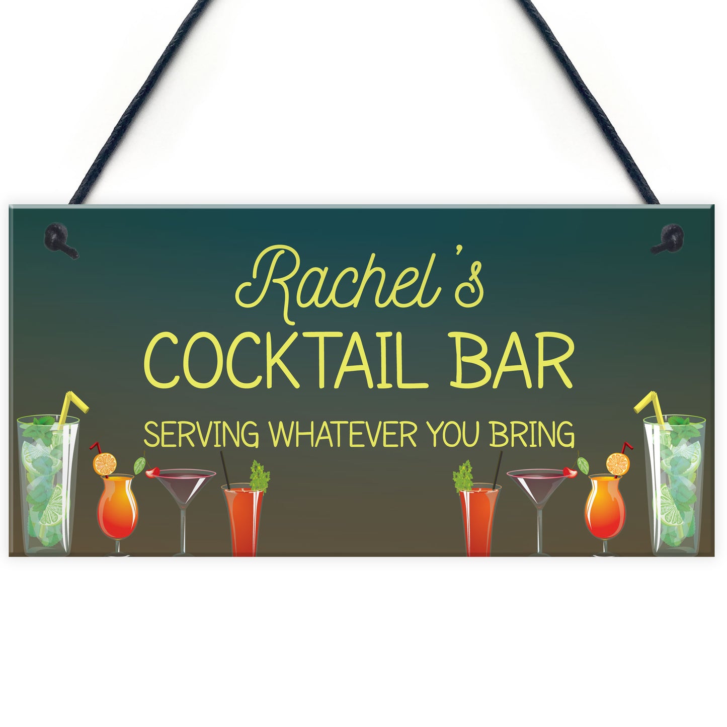Personalised Cocktail Bar Sign For Home Novelty Alcohol Gifts