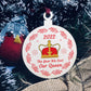 Queen Elizabeth II Memorial Plaque Wood Christmas Bauble Tree
