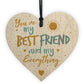 Best Friend Friendship Plaque Wood Heart Birthday Thank You Gift