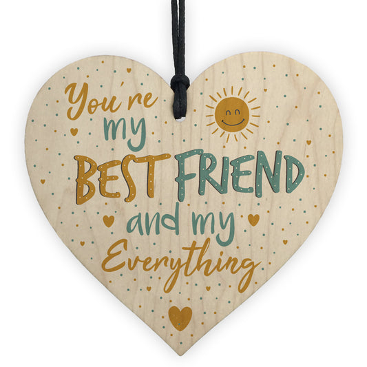 Best Friend Friendship Plaque Wood Heart Birthday Thank You Gift