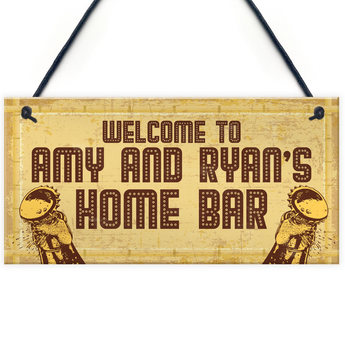 PERSONALISED Home Bar Sign Rustic Hanging Sign Man Cave Gifts