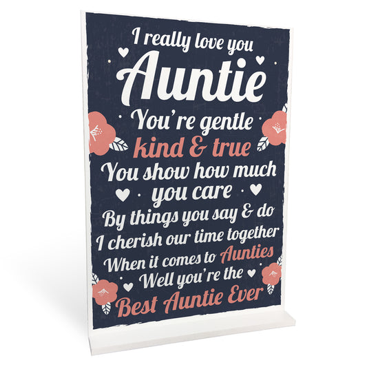 Auntie Gift For Christmas Birthday Standing Plaque Sister Gift