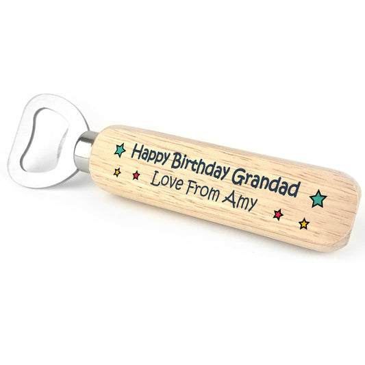 Personalised Birthday Gift For Grandad Bottle Opener Gift