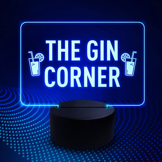 Funny Home Bar Sign The Gin Corner Sign LED Plaque Alcohol Beer