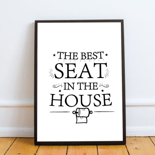 Bathroom Sign For Toilet Loo Funny Framed Print Home Decor Art