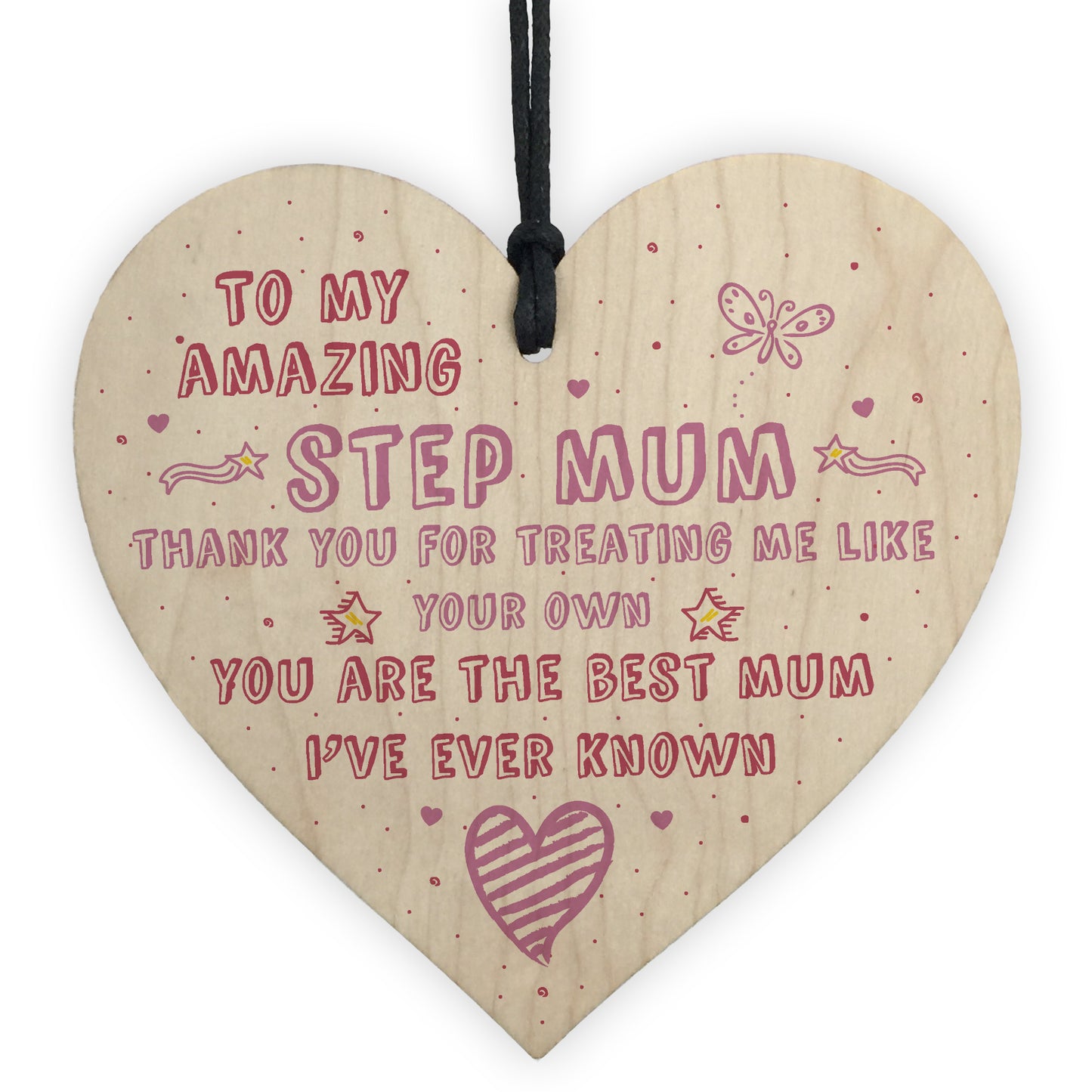 Handmade Amazing Step Mum Heart Plaque Gifts For Mum Friend