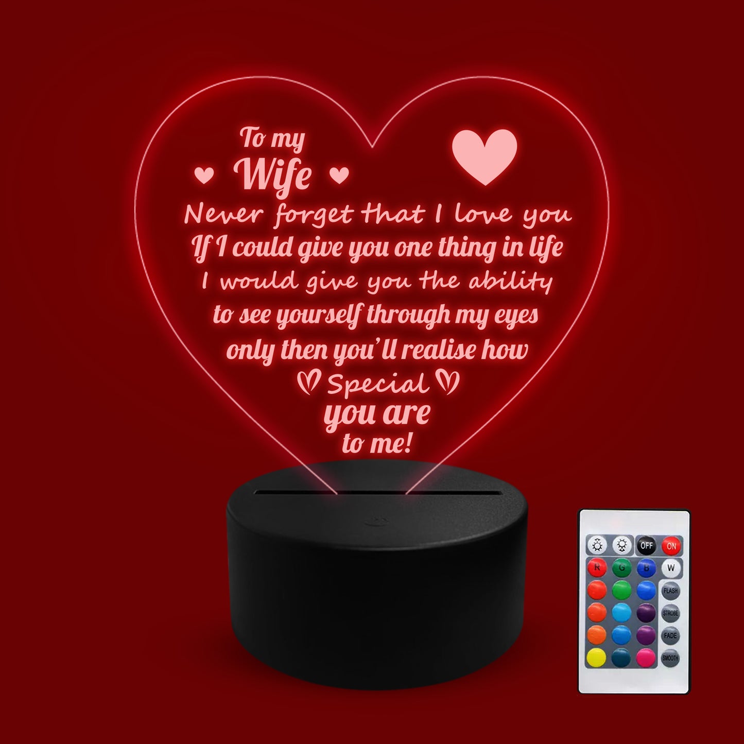 Anniversary Gift For Wife To My Wife Acrylic Light Valentines