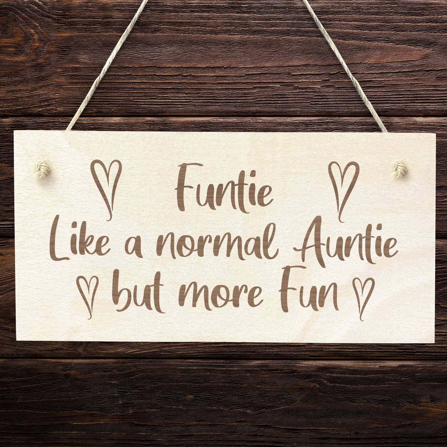 Funny Auntie Gift FUNTIE Engraved Sign Auntie Birthday Christmas