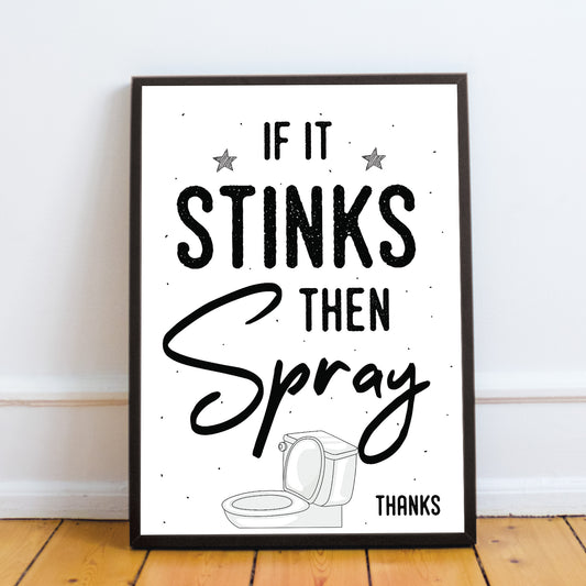 Bathroom Prints Funny Toilet Sign Loo Sign Toilet Decor Framed