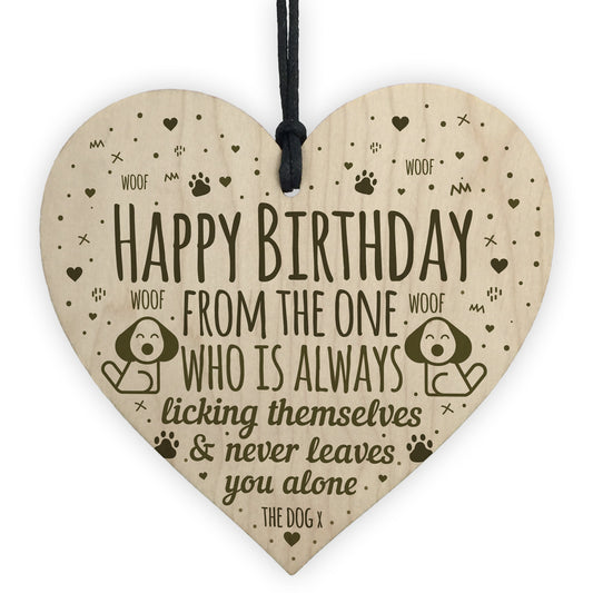 Funny Birthday Card Wood Heart Mum Dad Sister Brother Birthday