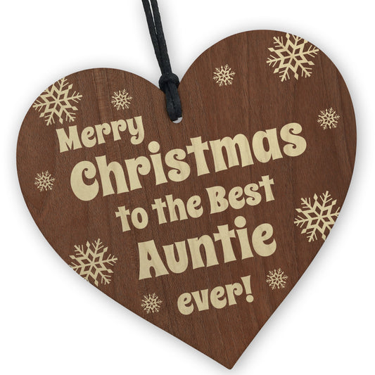 Auntie Gifts From Niece Nephew, Novelty Christmas Wooden Bauble