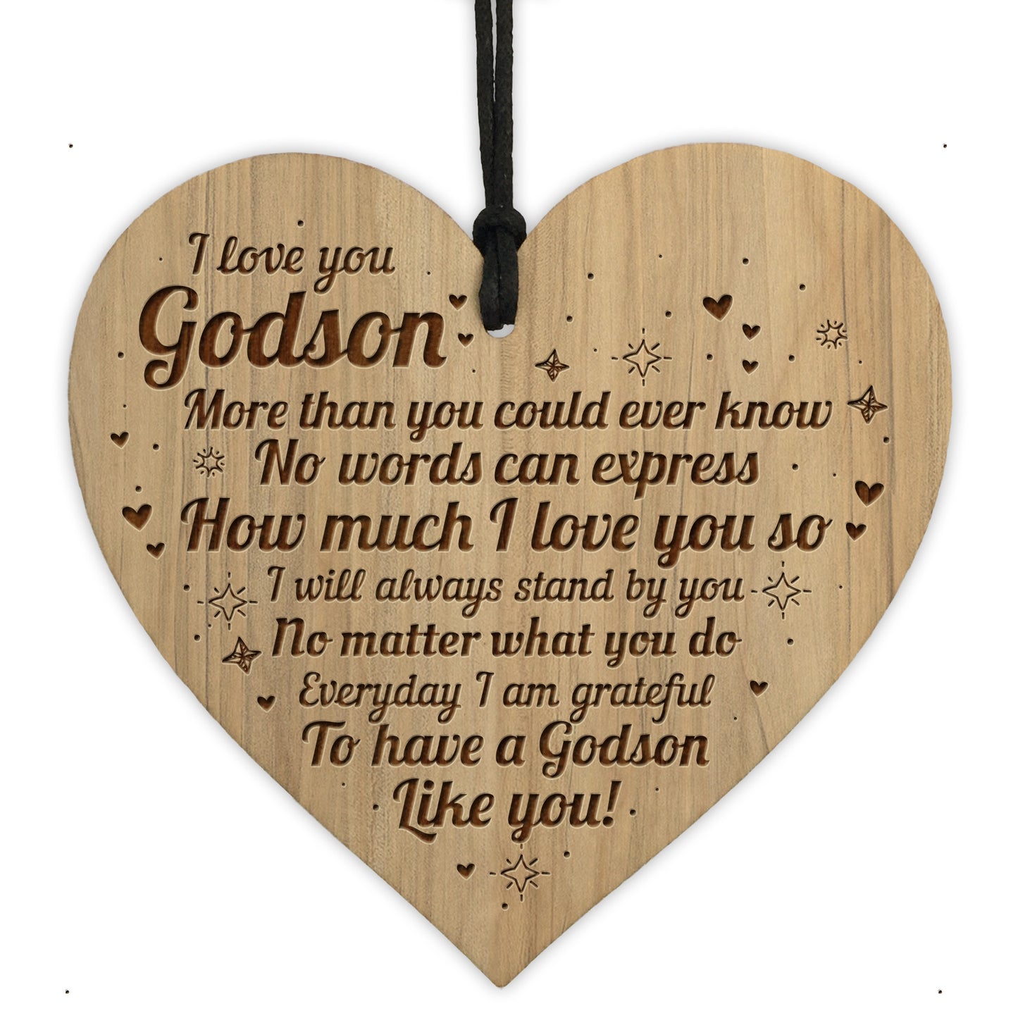 Godson Present For Birthday Christmas Engraved Heart Godson Gift
