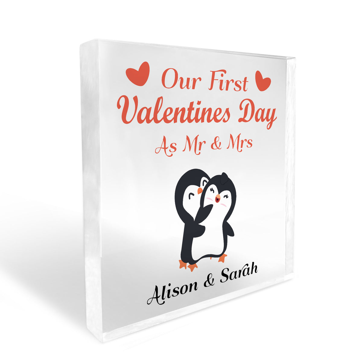 Personalised 1st Valentines As Mr And Mrs Plaque Gift For Wufe