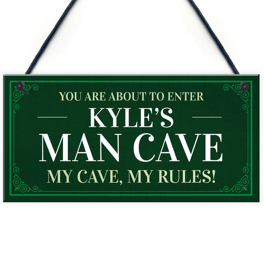 Man Cave Personalised Hanging Sign Home Bar Garage Office Sign