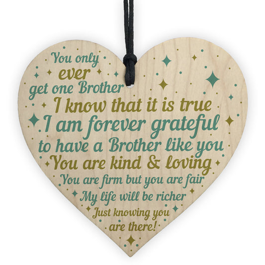 Brother Gifts For Christmas Birthday Wooden Heart Plaque Gifts