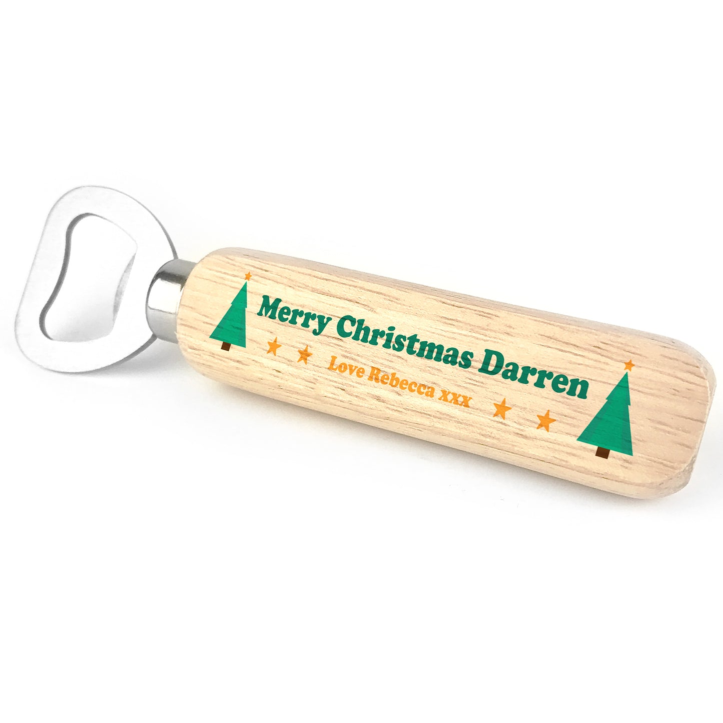 Personalised Christmas Gift For Friend Wooden Bottle Opener