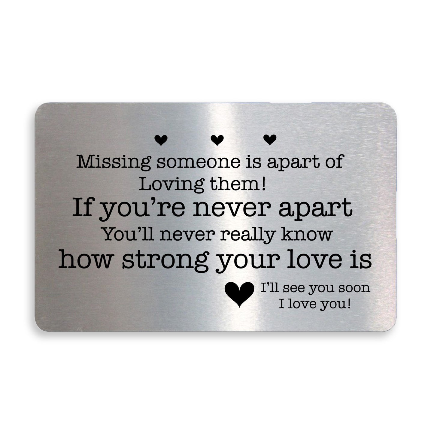 Long Distance Gift For Boyfriend Girlfriend Metal Insert