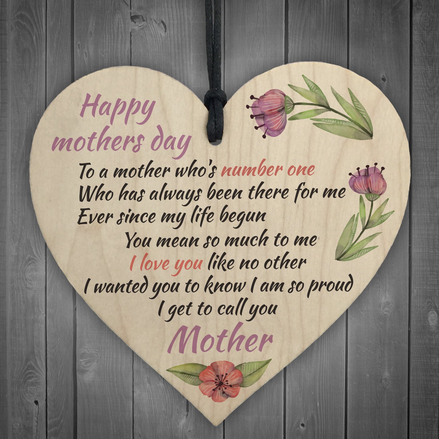 Happy Mothers Day Hanging Heart Sign Mothers Day Gifts
