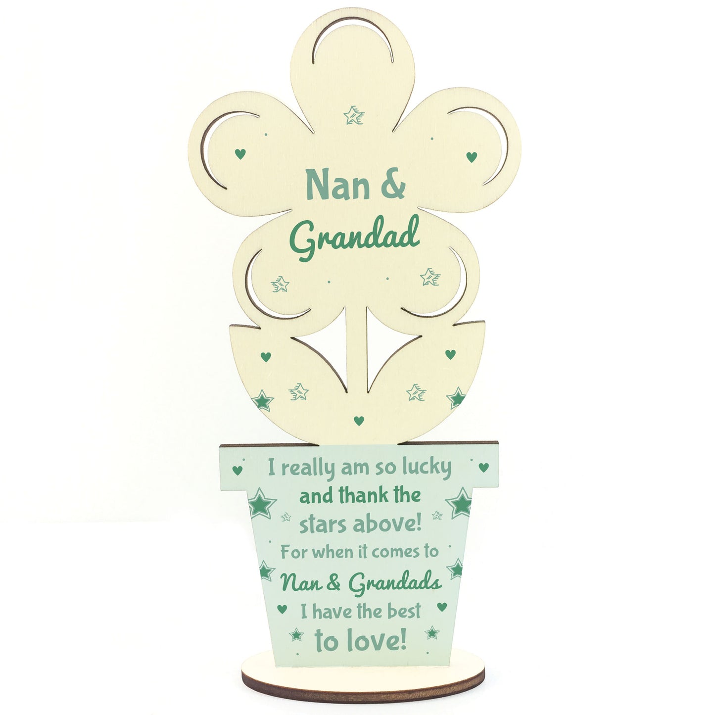 Special Gift For Nan And Grandad Birthday Christmas Wood Flower