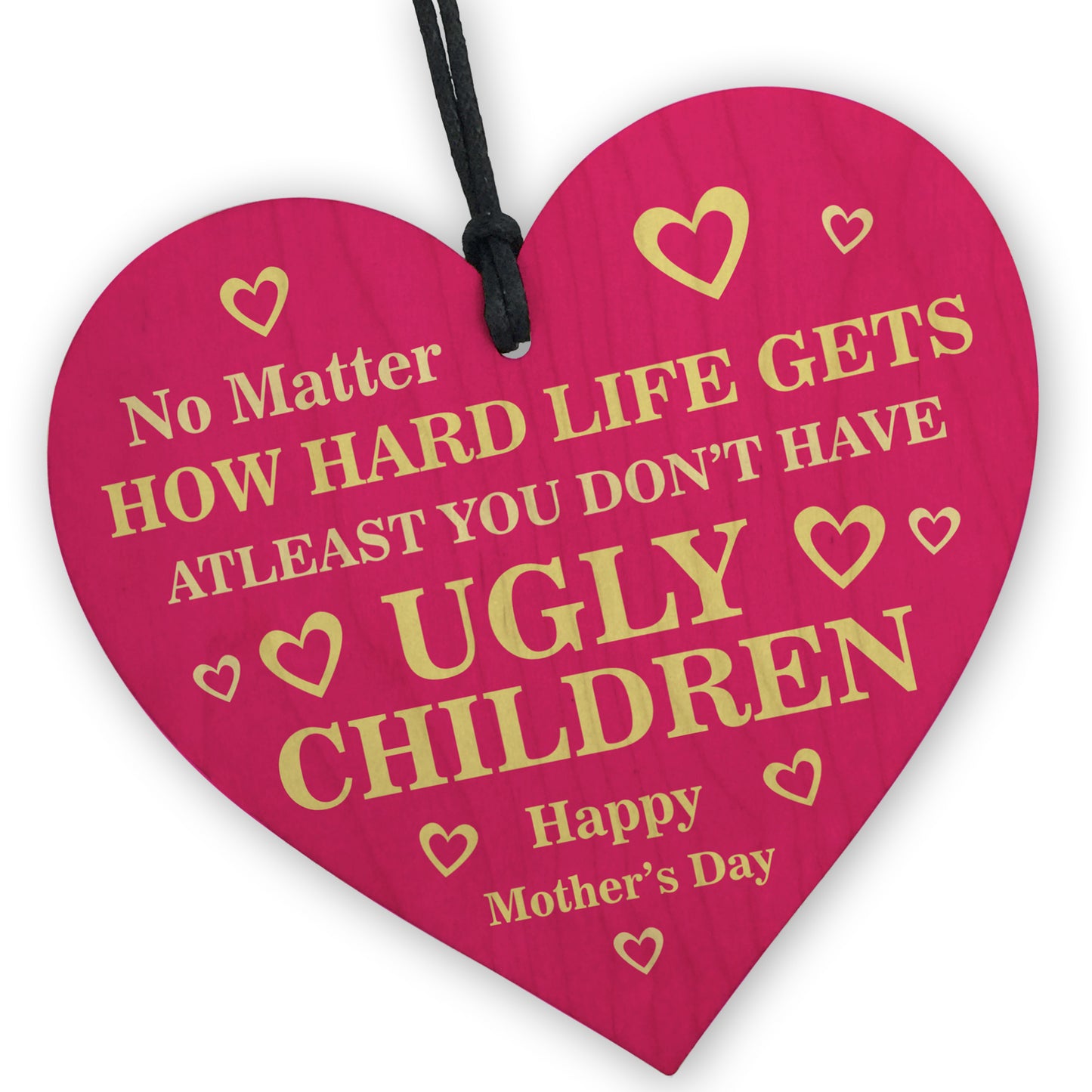 Funny Mothers Day Gift From Son Daughter Novelty Wood Heart