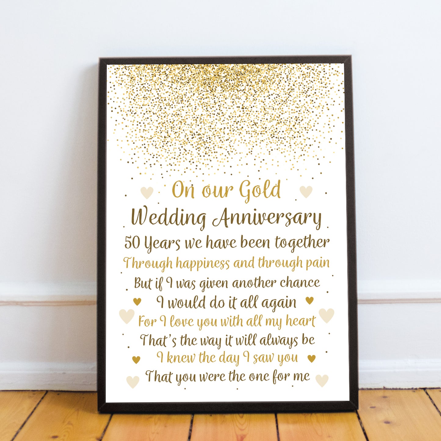 50th Wedding Anniversary Gift Framed Print Special 50th Gift