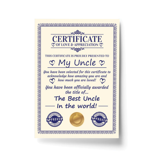 Novelty Gift For Uncle Print Funny Humour Uncle Birthday Gift