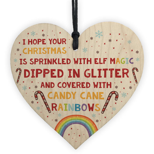 Auntie Mum Daughter Christmas Gift Wooden Heart Funny Xmas Gift