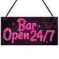 Bar Sign Pub Club Home Bar Open Display Hanging Plaque Kitchen