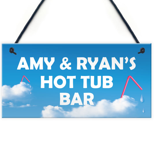 PERSONALISED Hot Tub Bar Signs And Plaques Novelty Garden Decor