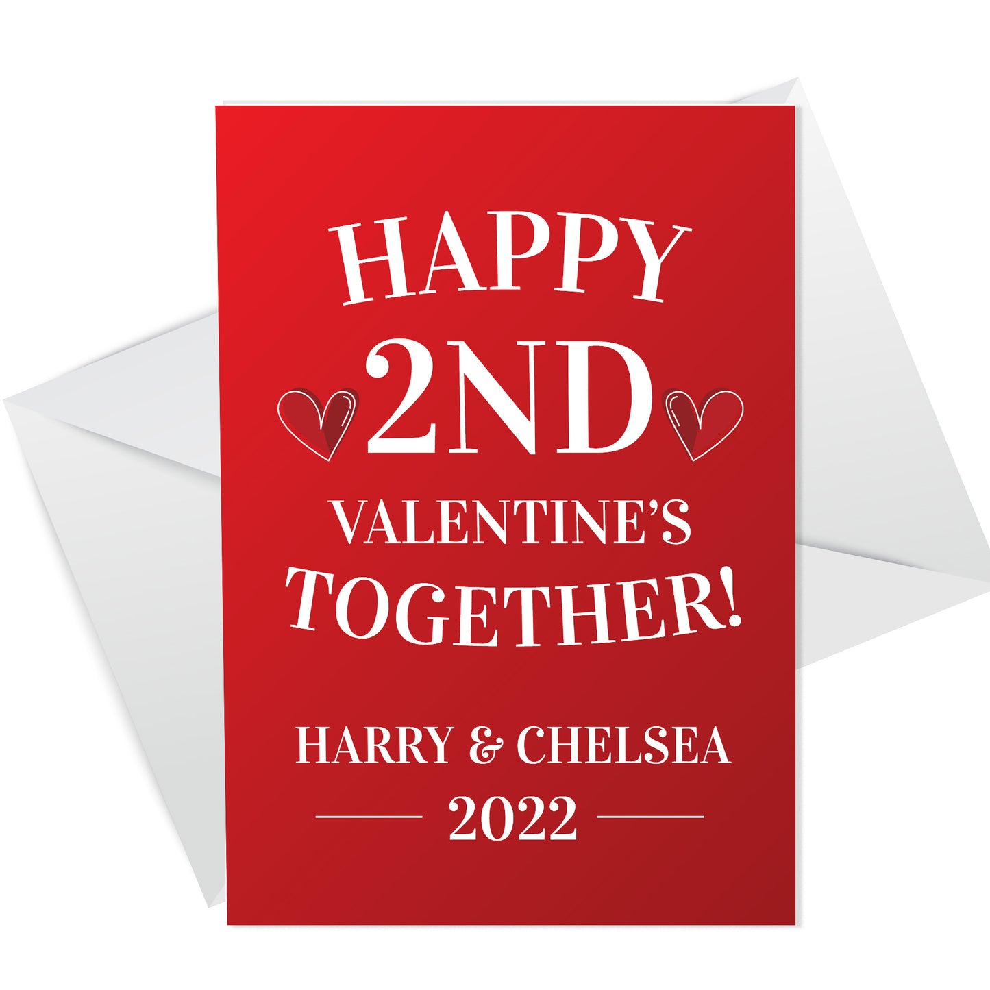 2nd Valentines Together Card Personalised Perfect Card For Him