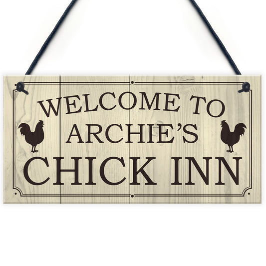 Personalised Chick Inn Sign For Garden Chicken Coop Chicken Hen