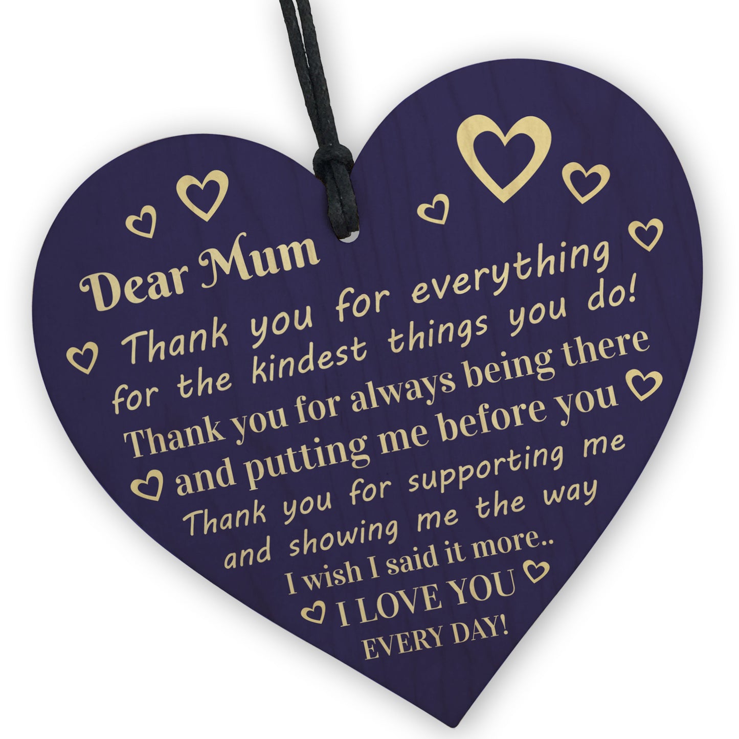 Mothers Day Birthday Gift For Mum Thank You Wooden Heart Gift