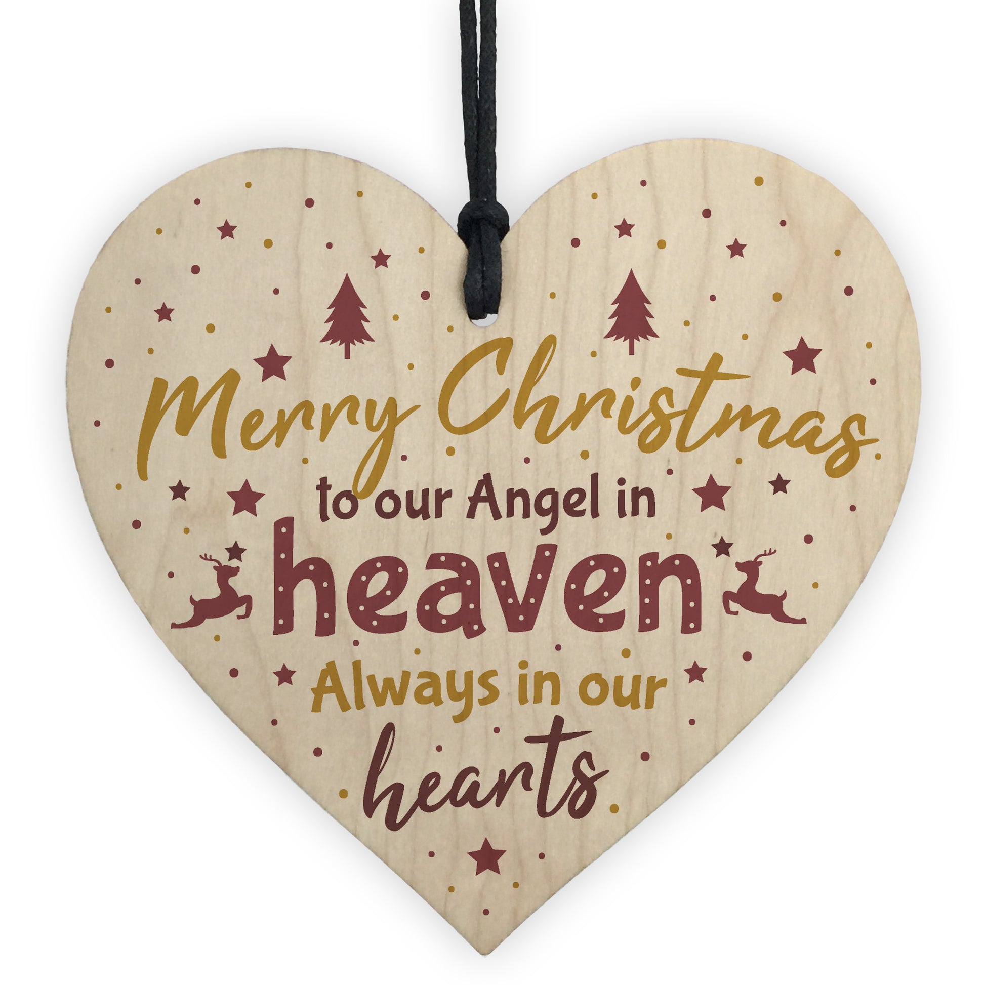Christmas In Heaven Heart In Memory Dad Mum Memorial Xmas Tree - Main Image