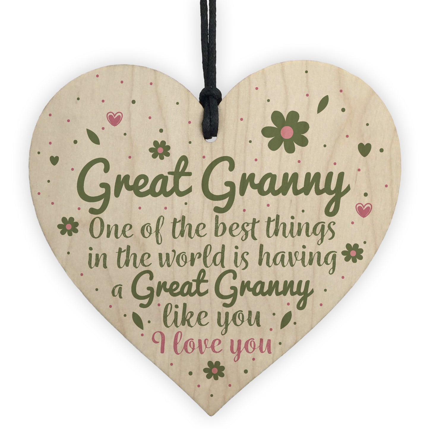 Great Granny Gift Wooden Heart Grandparent Birthday Gift For Her