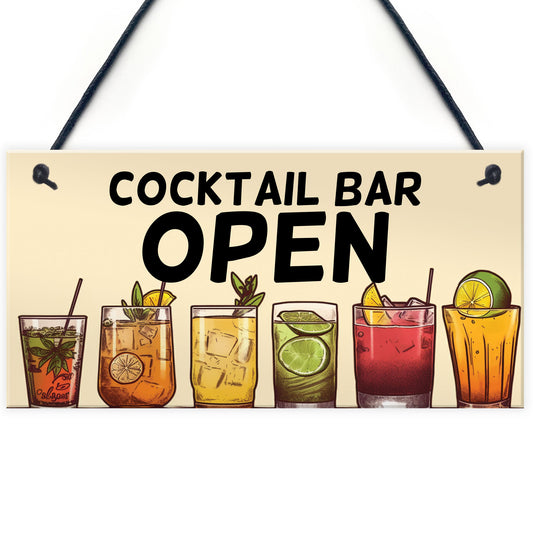 Open Cocktail Bar Signs And Plaques For Home Bar Garden Bar