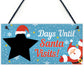 CHALKBOARD Christmas Santa Countdown Family Wall Sign Advent