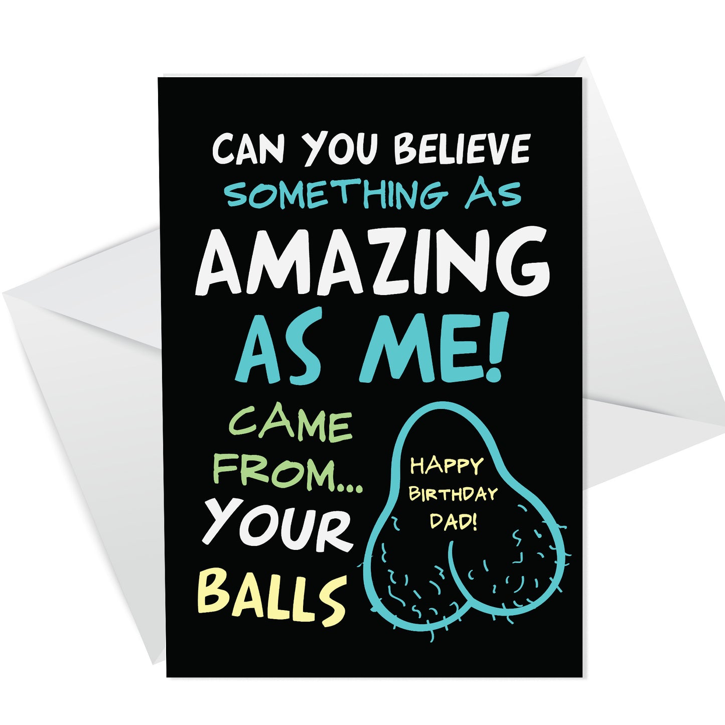 Funny Joke RUDE Birthday Card For Dad From Daughter Son