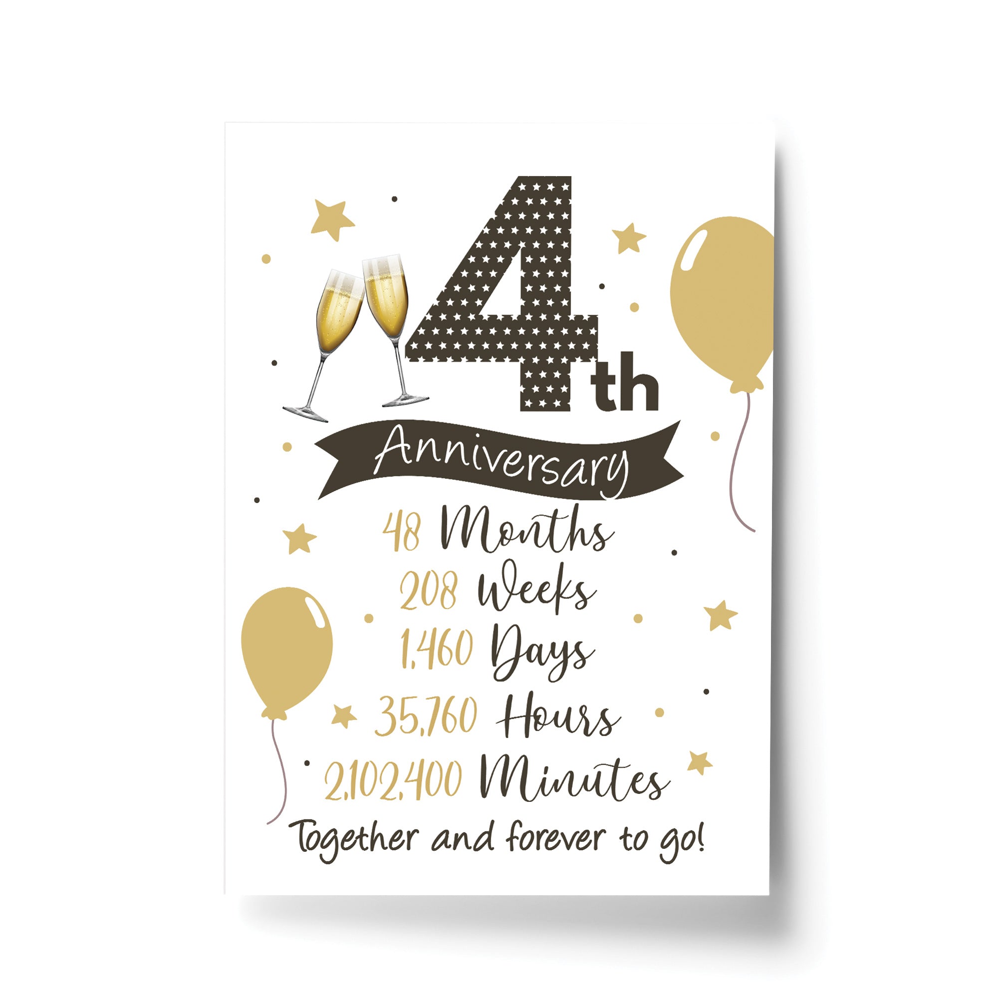 Personalized 4th Anniversary Gift For Wife - Laser Printed Print On Acid-Free Paper