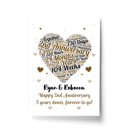 2nd Anniversary Gift Wedding Anniversary Gift For Wife Husband