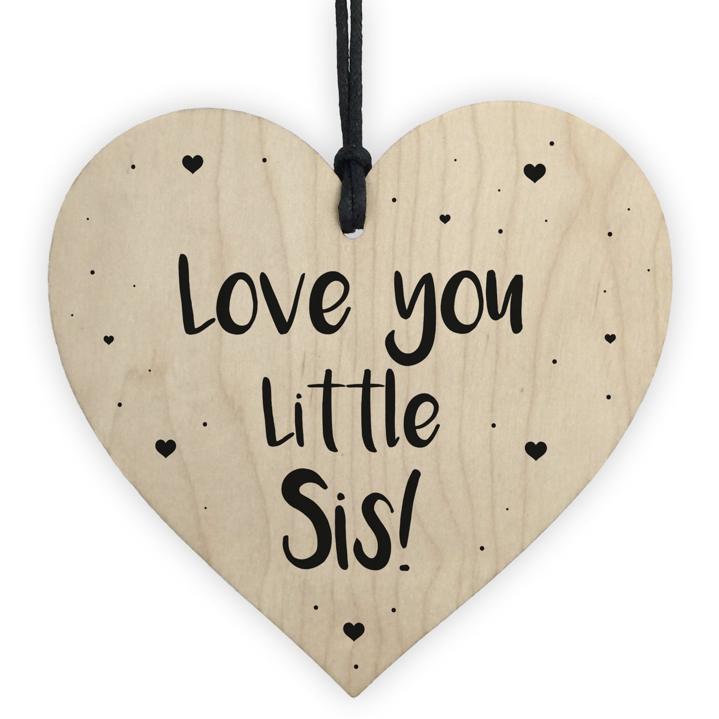 Novelty Little Sister Gift Wood Heart Love Plaque Birthday Xmas