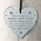 Birthfay Christmas Gift For Auntie Uncle Engraved Heart Thankyou