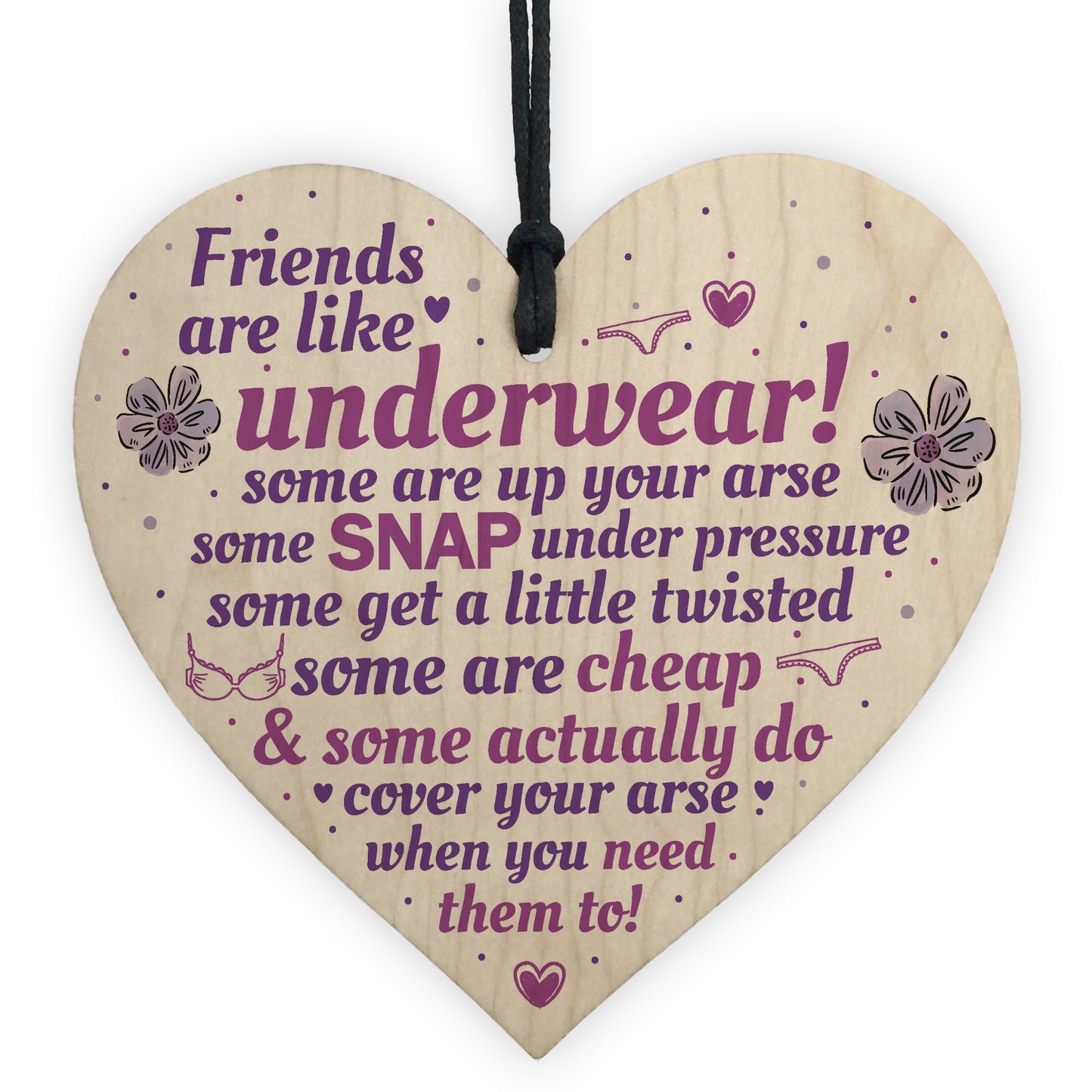 Novelty Handmade Friendship Gift Funny Wood Heart Sign Birthday