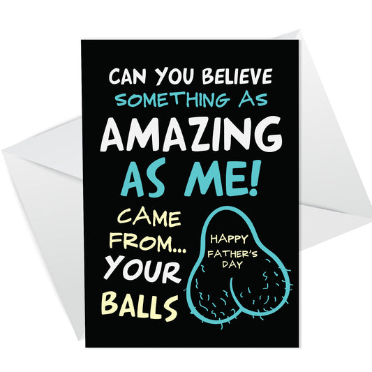 Novelty Fathers Day Card For Dad From Daughter Son Funny Joke