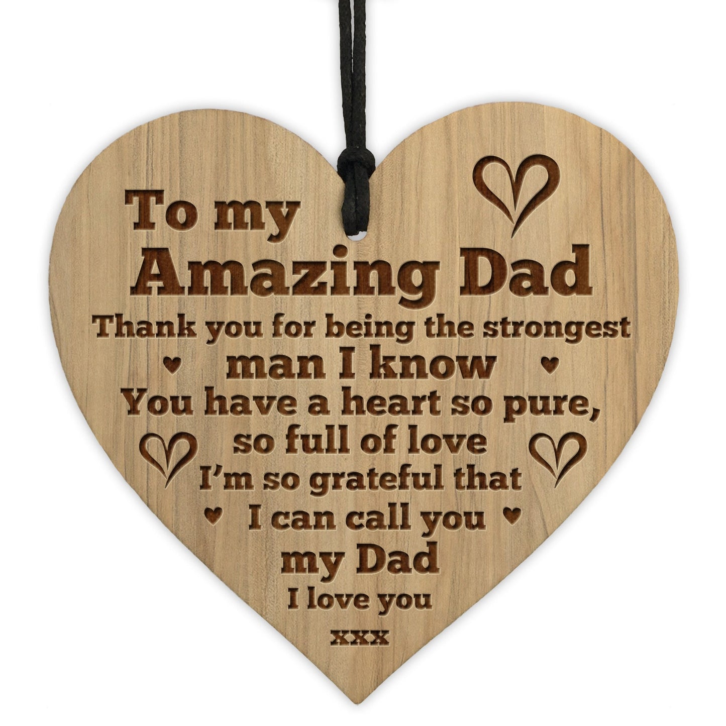I Love You Dad Gift Engraved Heart Sign For Birthday Fathers Day