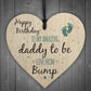 Daddy To Be From Bump Happy Birthday Wood Heart Dad Father Gifts