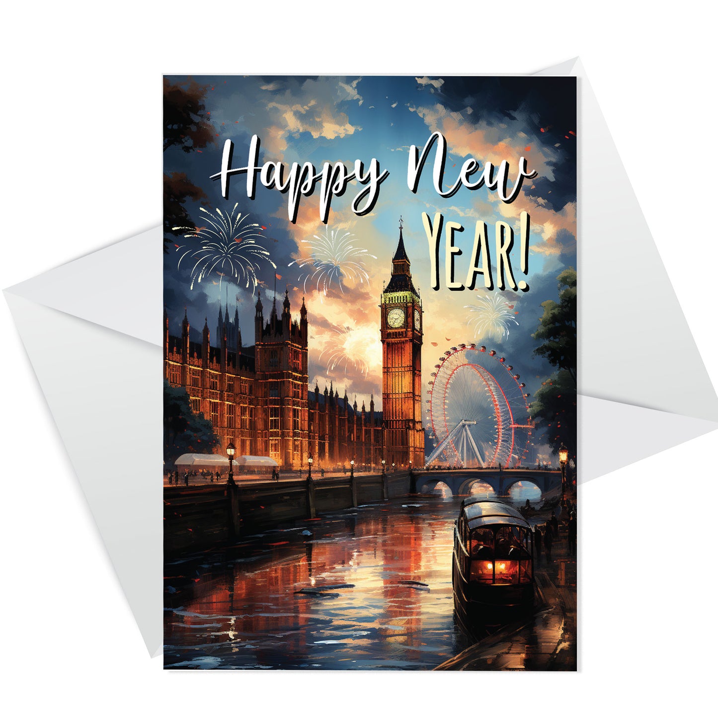 Happy New Year Greeting Card For Him Her Special Couple Friends
