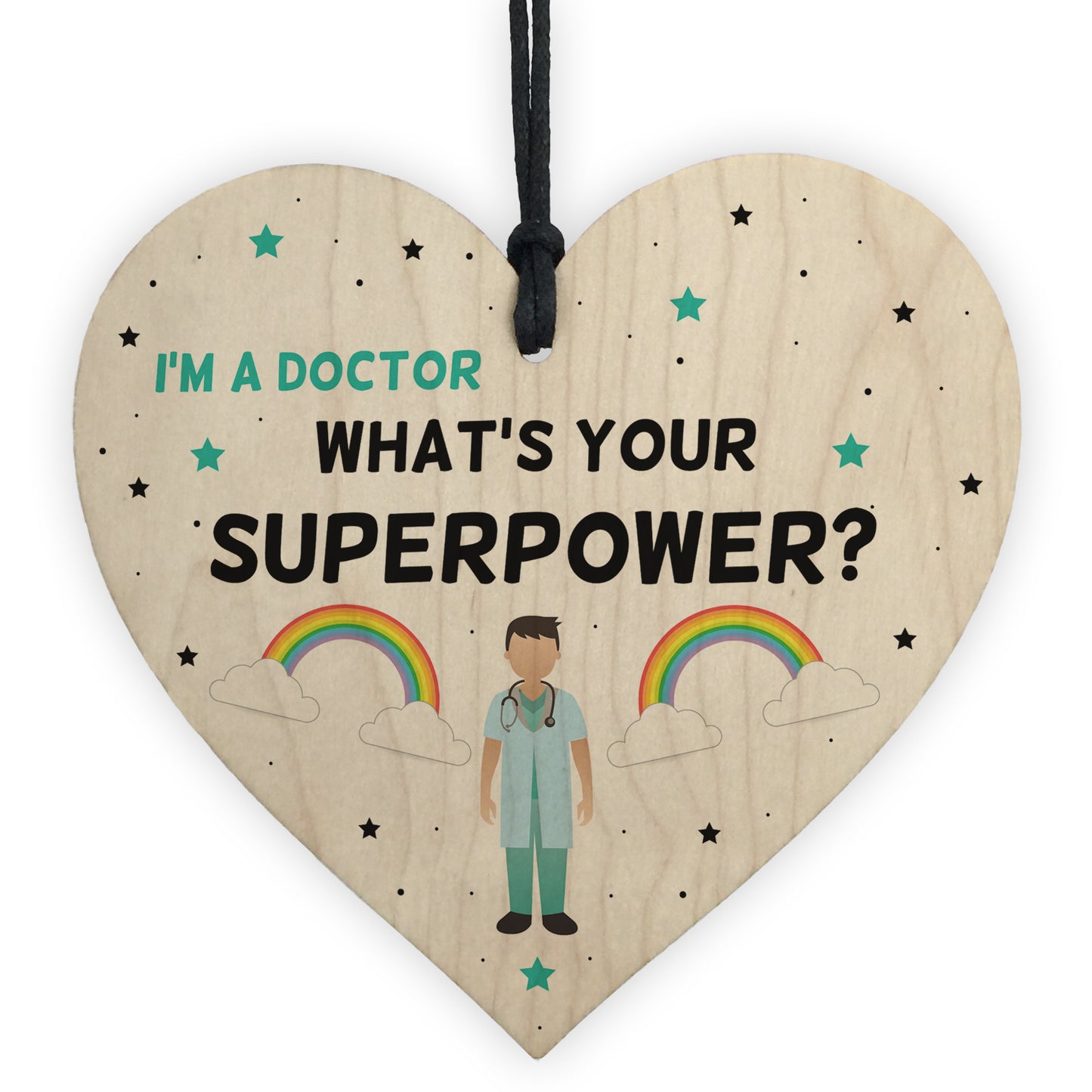NHS Doctor Thank You Gift Wooden Heart Hospital Present