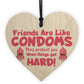 Best Friend Sign Funny Rude Friendship Gift Wood Heart Friend